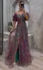 Nuevo vestido de verano sexy de manga larga floral con mangas abullonadas para mujer europea y americana, falda larga de alta gama con gran vuelo floral