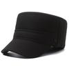 Gorra Hombres Invierno Gorra Plana Forrada de Polar Engrosada Gorra de Pato Gorra de Lana Algodón Exterior Cálida Gorra con Protección para Orejas para Personas de Mediana Edad y Mayores
