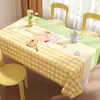 Toalha de Mesa de Luxo Leve de Alta Qualidade Impermeável e à Prova de Óleo Estilo Retro Americano Dopamina Tapete para Mesa de Jantar Estilo Ins Toalha de Mesa para Mesa de Centro
