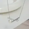 Collar de Perlas de Agua Dulce Nuevo Estilo Barroco de Verano para Mujer Diseño de Moda Coreana de Alta Gama Cadena Geométrica Cruzada para Clavícula