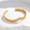 Pulsera transfronteriza europea y americana de acero de titanio que no se desvanece ajustable de acero inoxidable pulsera para mujer exagerada de alta gama pulsera abierta