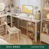 Penteadeira para Quarto de Menina, Mesa de Maquiagem Dois em Um, Novo Modelo 2025, Estilo Creme, Luxo Leve, Sensação de Alta Qualidade, Mesa de Escrita para Casa