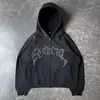 Moletom com Zíper Retro Tendência Y2K Transfronteiriço Jaqueta Personalizada Estampada na Rua de Manga Longa