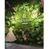 Pared de Fondo Decorativa de Enverdecimiento Vertical Césped Biónico Pared de Imagen Flor de Rosa Planta de Enverdecimiento Rosa Pared Vegetal Artificial Verde Planta