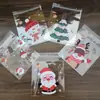 Amazon Navidad Opp Bolsa de Empaque de Dulces Galleta Horneado Bolsa Autoadhesiva Alimento Empaque Transfronterizo Bolsa con Cierre