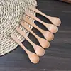 Cuchara de Madera de Haya Natural, Cuchara de Postre, Cuchara para Helado, Cuchara de Café de Madera de Haya, Cuchara para Condimentos, Fabricante, Suministro Transfronterizo, Se Puede Imprimir Logo