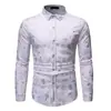 Traje de Navidad Nuevo para Personas Mayores 2024 Camisa con Estampado Abstracto Artístico Camisa de Manga Larga Plegable Primavera Otoño