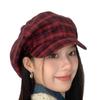 Chapéu Oitavado Xadrez Nuvem Estilo Japonês Retrô Chapéu de Jornaleiro Casual Retrô para Pintor Feminino Mostra Rosto Boina Pequena