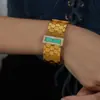 Pulsera con Cierre de Zirconia 5A para Rostro Ancho de Moda Europea y Americana, Set con Personalidad Exagerada, Joyería de Acero Inoxidable con Patrón de Panal