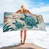 Toalla de playa transfronteriza de microfibra ultrafina con logo impreso digitalmente, terciopelo de doble cara de secado rápido, toalla de baño grande Clase A más toalla