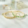 Joias de Cerâmica Novo Bracelete Trançado Estudante Feminino Estilo Étnico Antigo Joias Fornecimento Ao Vivo Vermelho Fresco Pequeno Corda Grossa