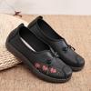 Zapatos de tela de Pekín antiguos para madres de mediana edad y ancianas, Zapatos bordados para mujer con suela blanda antideslizante, Zapatos de abuelita de cuero suave para mujer, Zapatos ligeros
