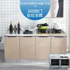 Gabinetes de Cocina de Acero Inoxidable con Estufa Integrada, Encimera Rústica, Modelo Económico de Alquiler, Gabinete Lateral Sencillo para Comedor Doméstico, Gabinete para Platos
