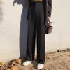 Pantalones de traje de pierna ancha para mujer, estilo fino primavera/otoño/verano, nueva colección 2026, corte ajustado, cintura alta, con una caída sofisticada y elegante, pantalones rectos negros