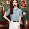 Camisa de Algodón Jacquard para Mujer, Elegante Top de Manga Corta 100% Algodón, Nueva Moda Verano 2026, Blusa de Nuevo Estilo Chino que Reduce la Edad