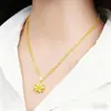Pendente Flor Bauhinia Popular de Venda Quente Banhado a Ouro para Mulheres, Novo Estilo Chinês Grande Flor Imitação Ouro de Areia Vietnamita Antigo Joias Atacado