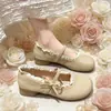 Zapatos Mary Jane con Adorno de Encaje y Moño para Mujer 2026 Modelo Nuevo Punta Redonda Tacón Bajo Boca Baja Zapatos de Salón Estilo Suave