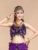 Top de Danza del Vientre Pieza de Gong Sujetador Top Colorido con Lentejuelas Traje de Performance de Danza India Sujetador con Monedas Colgantes de Diamantes de Colores