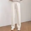 Nuevos pantalones rectos de hombre para otoño, engrosados, casuales, versátiles, modernos, con cordón, fluidos, talla grande, cómodos, largos