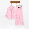 Pijama Delgado Estilo Ins Transfronterizo de Comercio Exterior para Mujer, Conjunto de Siete Piezas para Primavera y Otoño, Ropa de Casa con Patrón de Grulla, Pijama Delgado para Todas las Estaciones