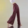 Calça de Dança Moderna, Calça Reta com Efeito Drapeado, Roupa de Dança, Dança Chinesa, Calça Larga Fluida, Roupa de Prática de Dança Clássica