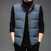 Chaleco de plumón sin mangas de un solo botón con cuello alto para hombre, Otoño e Invierno, Top moderno y cálido estilo coreano