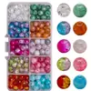 Amazon Transfronterizo Nuevo 8mm En Caja Cuentas Florales Cuentas de Jade Roto 15 Colores Vidrio Vidrio 15 Rejillas Accesorios para Joyería DIY