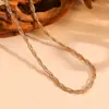 Acero de Titanio Cadena de Serpiente Cruzada Multicadena Joyería Acero Inoxidable Conservación del Color Cadena de Tres Hilos Cinco Hilos Pulsera Tobillera Collar de Moda