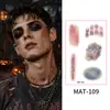 Nuevas Pegatinas de Cicatrices Halloween Mate, Pegatinas de Maquillaje Faciales Realistas No Reflectantes Impermeables y a Prueba de Sudor, Pegatinas de Tatuajes