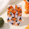 El juego de accesorios para el cabello para niños más vendido en Europa y América, pinza para el cabello de lazo de cinta acanalada de Halloween, horquilla para el cabello para niños 638