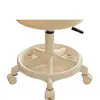Cadeira de Maquiagem Cor Creme, Cadeira para Casa com Encosto, Banqueta para Toucador, Cadeira Giratória Ajustável para Quarto de Menina, Banqueta para Manicure com Rodas
