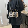 Bolso de hombro pequeño cuadrado, estilo retro, moderno, de gran valor, personalizado, con estampado, moderno, sencillo y portátil, para uso diario, 2024