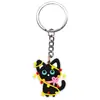 Llavero Colgante Gato Negro PVC Caucho Suave DIY Hebilla Decoración Mochila Cadena de Llaves Gato Negro Venta al por Mayor Amazon