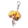Llavero acrílico de anime con forma de rosa que sale de la puerta de la cocina, con diseño de lobo de carbón y frijoles, colgante de sándwich de doble cara, fabricantes al por mayor