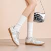 Populares Novos Sapatos de Treino em Couro de Vaca de Primeira Camada, Sola Macia, Superfície Macia, Antiderrapantes, Versáteis e Confortáveis Sapatos Masculinos, Sapatos Brancos Retrô da Moda