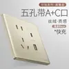 Schneider Enchufe Interruptor Doble Control Cinco Agujeros 86 USB Montado en Pared Carga Rápida Empotrado Instalación Oculta para Uso Doméstico
