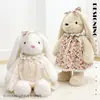 Muñeco de Peluche de Conejo Lindo con Orejas Largas y Flores, Muñeco de Consuelo, Compañero de Sueño, Regalo para Niñas