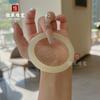 Pulsera de Jade Afgano al por mayor Polvo de Toronja Azul y Blanco Natural Tira Plana para Niñas Color Polvo de Raíz de Loto Tira Redonda Pulsera de Jade Auténtico
