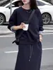Estilo Perezoso, Atmósfera Suave, Conjunto de Falda con Sudadera para Mujer, Nuevo Conjunto Casual de Dos Piezas con Falda para Otoño e Invierno, Aspecto Delgado Holgado