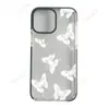 Funda de teléfono blanca estilo INS de mariposa para iPhone 16 Pro Max, carcasa blanda transparente antigolpes para iPhone 17