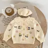 Cardigã de Tricô para Meninas Outono Novo Estilo Coreano Estilo Estrangeiro Roupa Exterior Infantil Primavera e Outono Tricô [Coleção Kf]