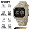 Reloj Multifuncional Sanda Ocio al Aire Libre Estudiante Luminoso Doble Hora Resistente al Agua Cronometraje Cuadrado Reloj Electrónico