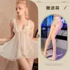 Noche Sexy Camisón con Abertura Sexy Pijama Ropa Interior Sexy Tentación Hueco Tirante Transparente Ropa de Casa