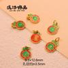 Colgante de tulipán de bambú con aceite de gota de oro antiguo, collar colgante de dios de la riqueza azul seguro, accesorios de joyería DIY