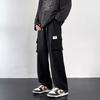 Overol nuevo de verano para hombre con múltiples bolsillos, estilo coreano juvenil, color liso, cordones simples, pantalones rectos