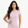 Camiseta deportiva de manga corta de secado rápido ZORA, superventas transfronteriza, top de yoga, ropa de fitness de nailon para mujer