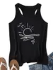 Amazon Ebay Sitio Independiente Casual Cómodo Versátil Mujer Paloma Voladora Raya de Sol Camiseta sin Mangas Comercio Exterior Transfronterizo
