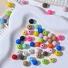 Acrílico Colorido Dopamina Agujero Recto Cuentas Redondas Hechas a Mano Material DIY Pulsera Collar Accesorios para Ensartar Cuentas Sueltas