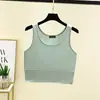 Colete Curto de Modal para Primavera e Verão Wrap Gola Redonda Ombligo Camisa Base Distinta Moda Versátil Top Feminino Costas