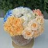 Cabeza de Rosa Grande Rizada tela de seda flor artificial fondo fotografía boda pared de flores camino plomo simulación Rosa Venta al por mayor
